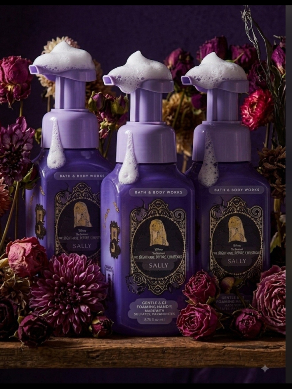 NEW!! BBW NIGHTMARE BEFORE CHRISTMAS Sally Gentle Foaming Hand Soap Trio